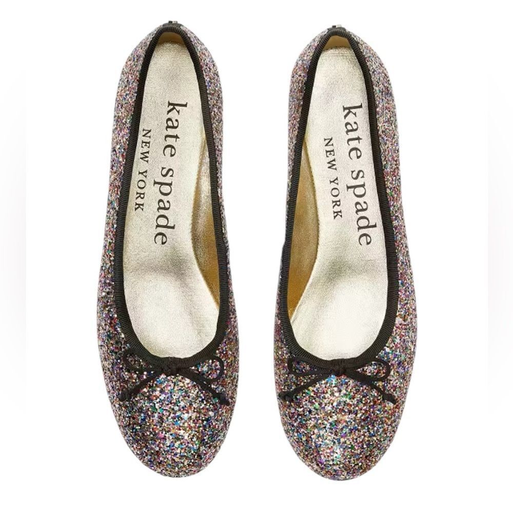 kate spade Glitter Honey Ballet Flat Shoes Size 8.5 - Picture 2 of 11